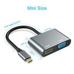 ABLEWE 2-in-1 USB-C to HDMI VGA Adapter