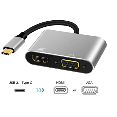 USB C to HDMI VGA Adapter 4K 1080P