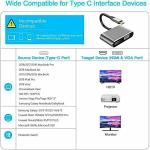 USB C to HDMI VGA Adapter 4K 1080P