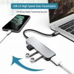 4-Port USB-C to USB Hub - Aluminum Design