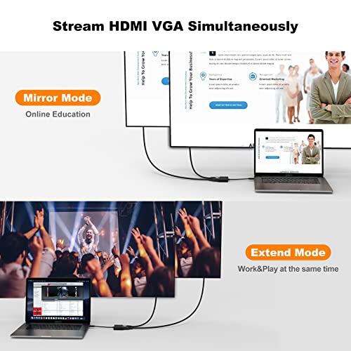 2-in-1 USB-C to VGA HDMI Adapter