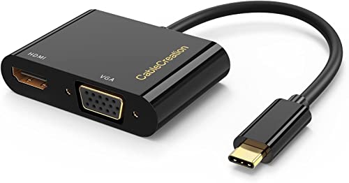 USB C to HDMI VGA Dual Monitor Adapter