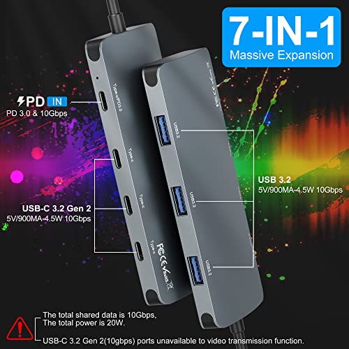 7-Port USB-C Hub Adapter for Fast Data Transfer