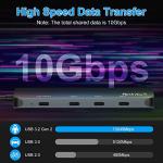 7-Port USB-C Hub Adapter with 10Gbps Speed