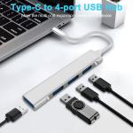 4-Port USB C Hub Adapter for Laptops and Devices