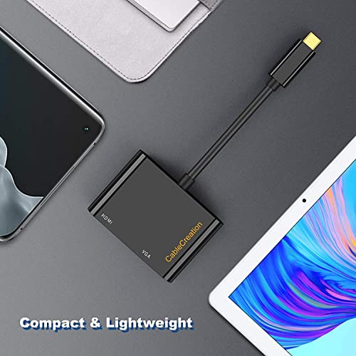 USB C to HDMI VGA Dual Monitor Adapter