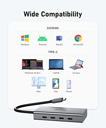 PULWTOP 4-in-1 USB-C Hub Adapter