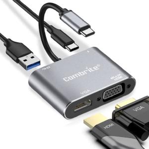 USB-C to HDMI, VGA, USB 3.0 Adapter