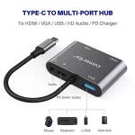 USB-C to HDMI, VGA, USB 3.0 Adapter