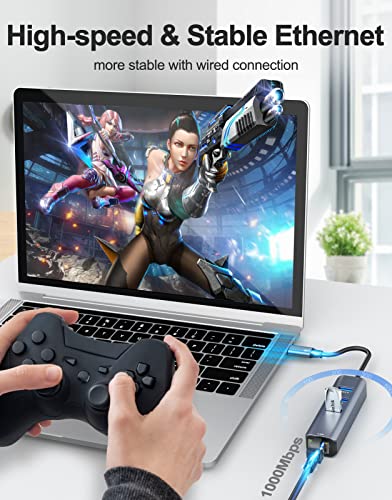 ABLEWE 4 in 1 USB-C to Ethernet Adapter