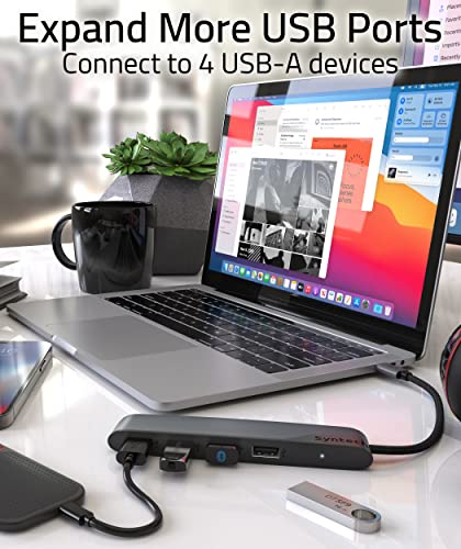 4-Port USB C Hub with Adapter