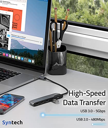 4-Port USB C Hub with Adapter