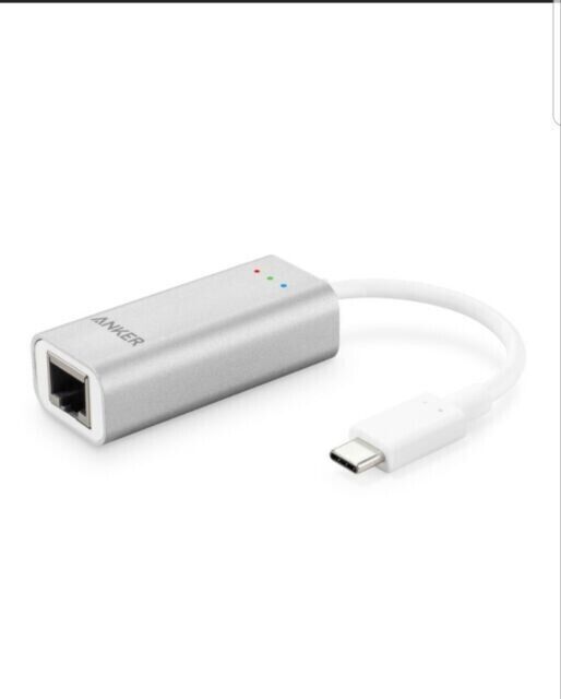 ANKER USB-C Ethernet Adapter Silver & White