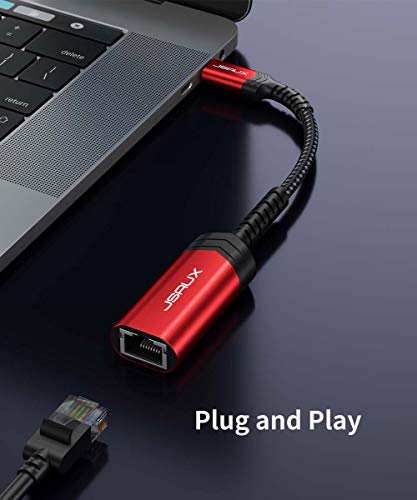 JSAUX USB C to Ethernet Adapter for MacBook and Dell