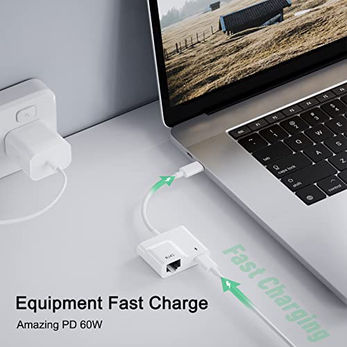 USB-C Ethernet Adapter with PD Charging 60W