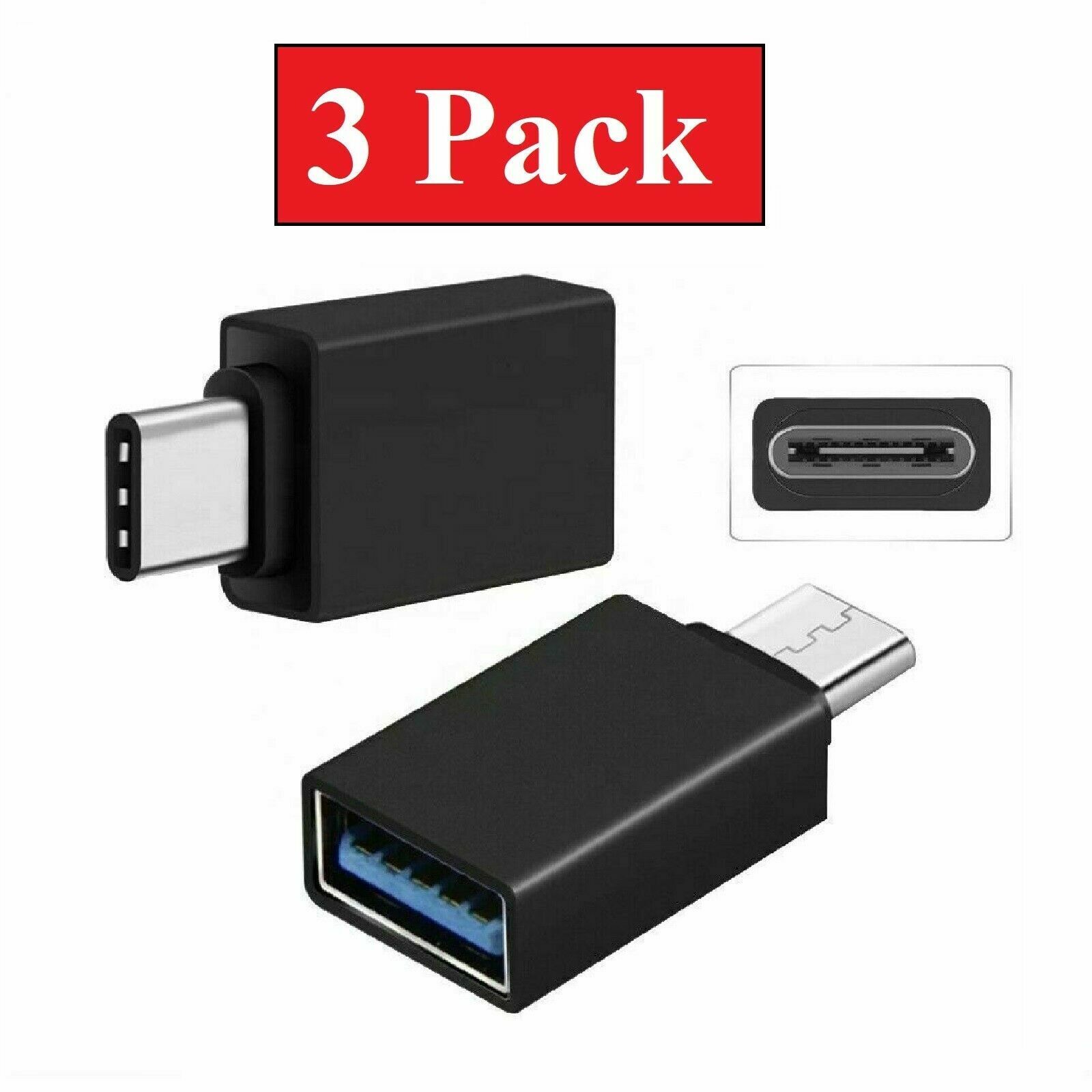 3 USB-C to USB Adapter Pack for Android