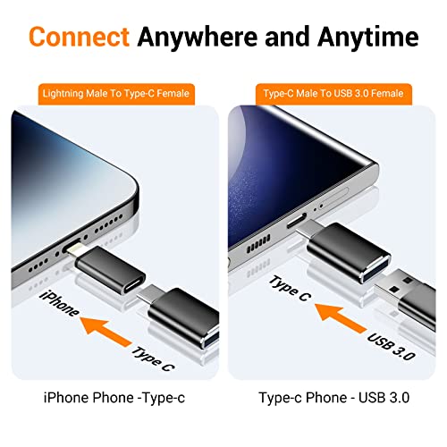 6-Pack USB-C to Lightning & USB Adapters