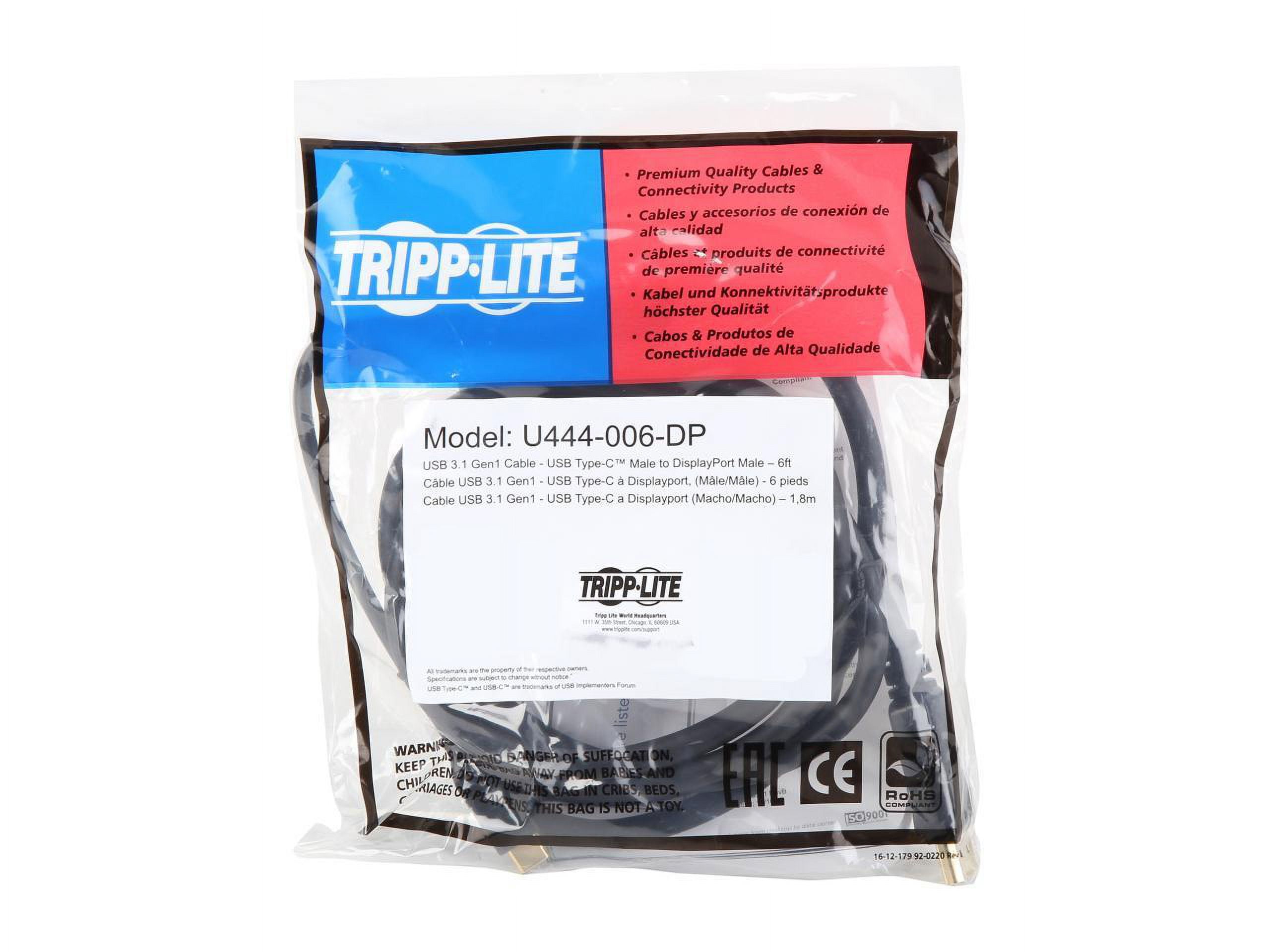 Tripp Lite USB-C to DisplayPort 4K Adapter 6ft