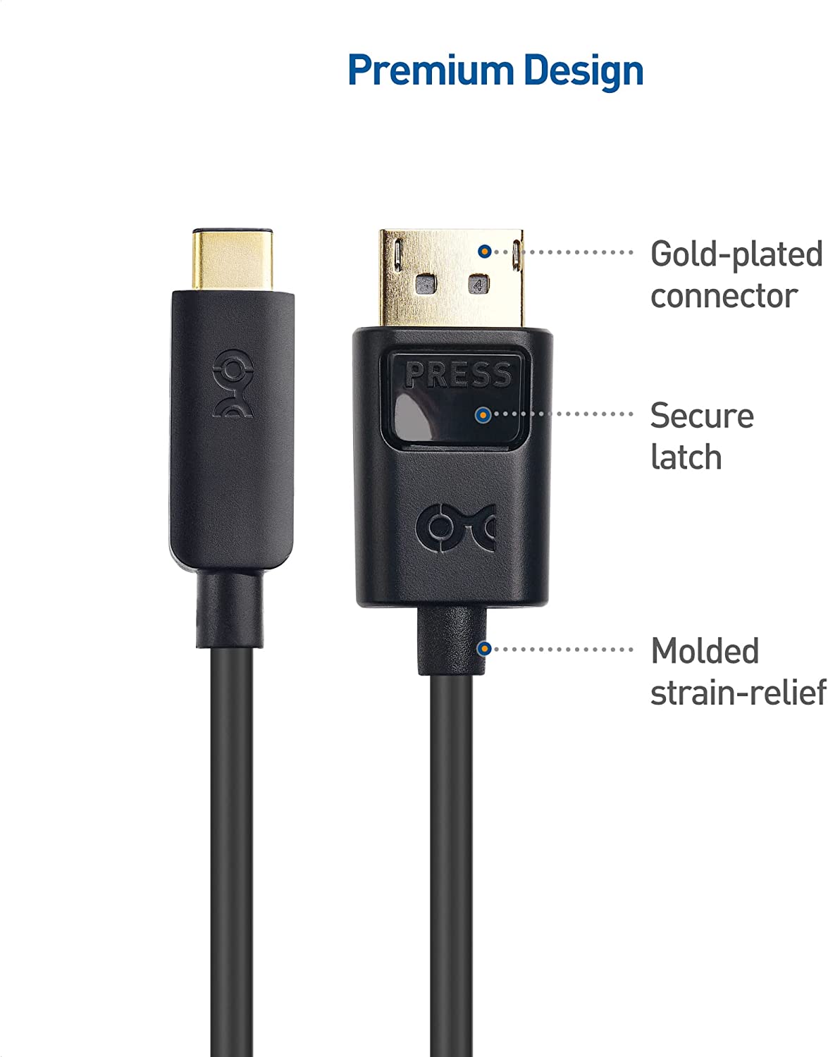 Cable Matters 6ft USB-C to DisplayPort 1.4 Cable
