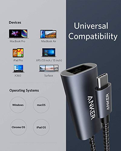 USB-C Ethernet Adapter for MacBook, iPad, XPS