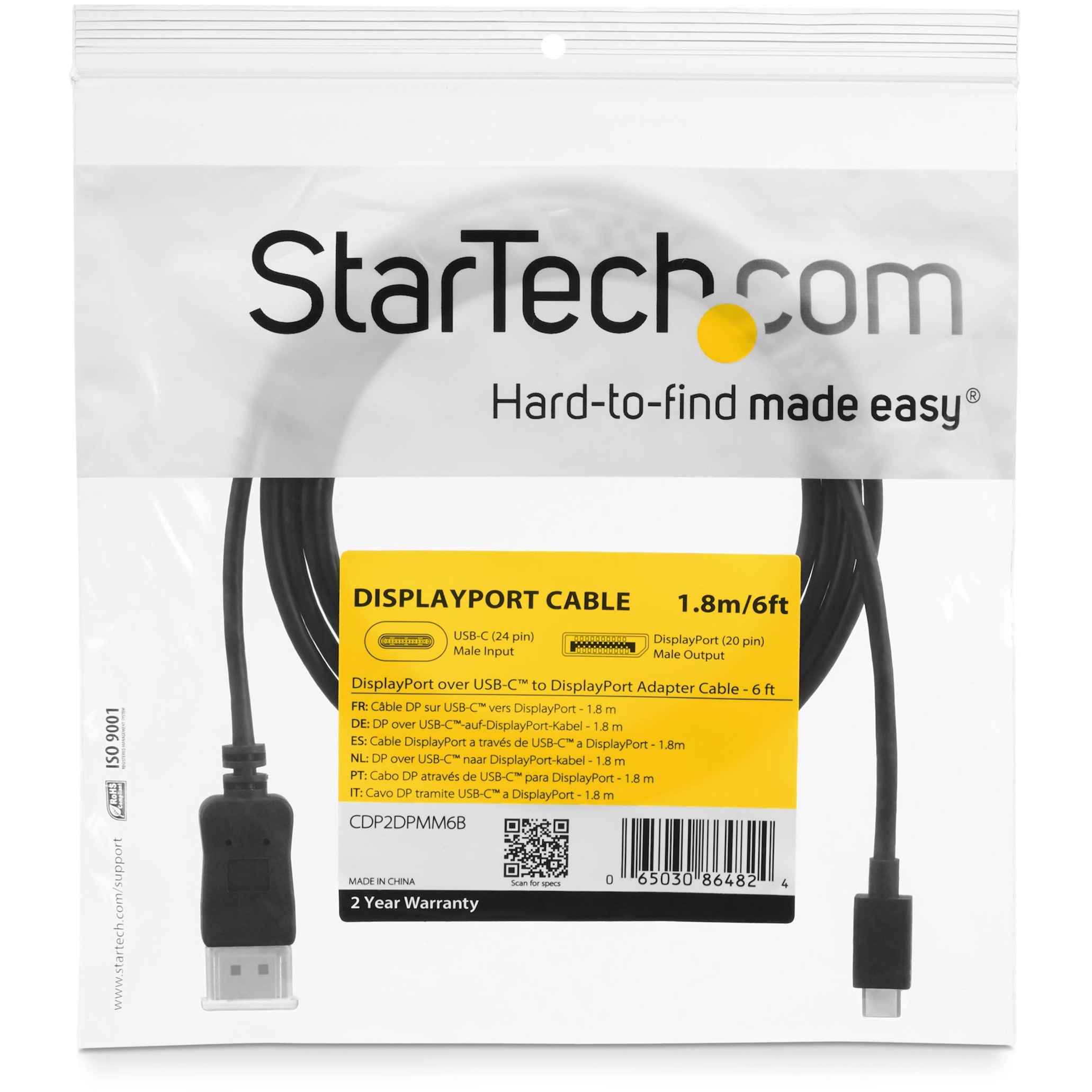 Startech 6ft USB-C to DisplayPort Adapter