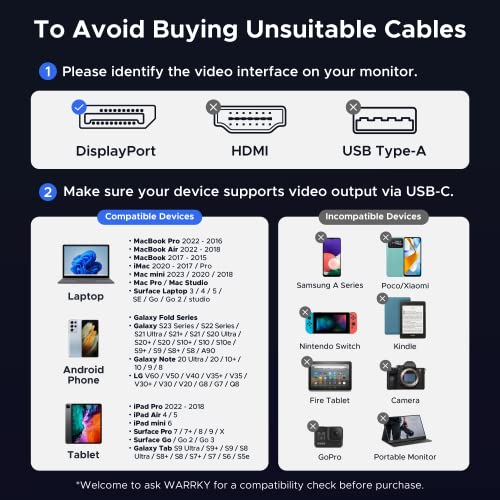 4K USB-C to DisplayPort Cable - 6ft