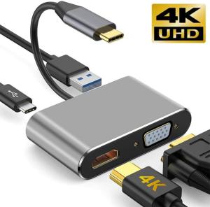 4-in-1 USB-C to HDMI and VGA Adapter
