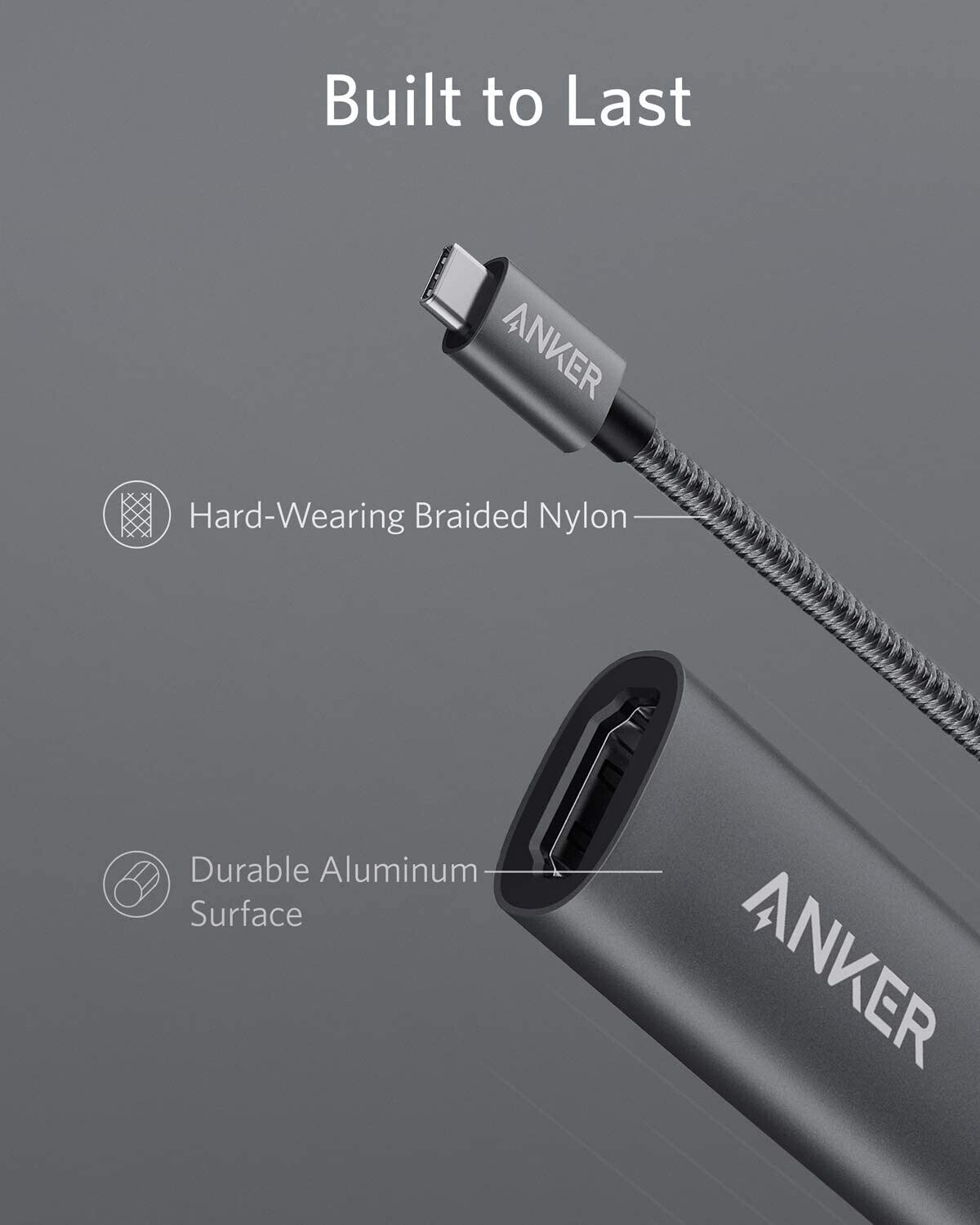 Anker Aluminum USB-C HDMI Adapter – 4K 60Hz