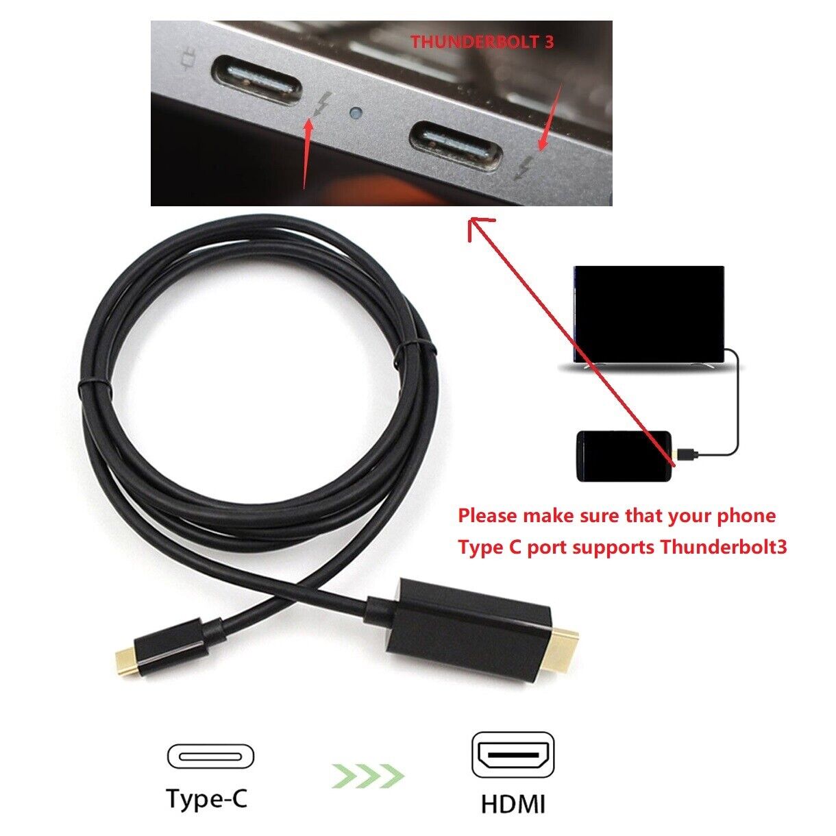 USB C to HDMI 4K Adapter for Samsung Devices