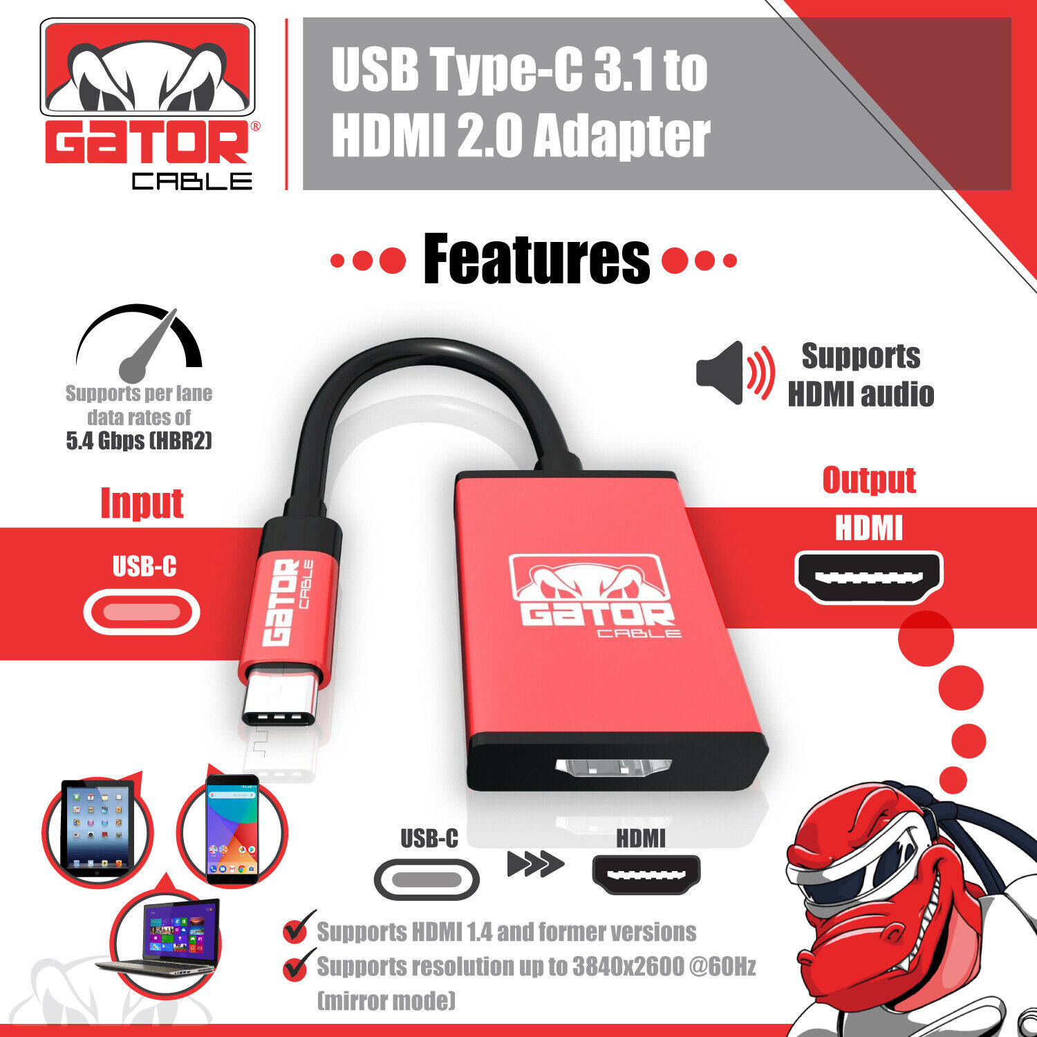 4K USB-C HDMI Adapter for Samsung & Mac