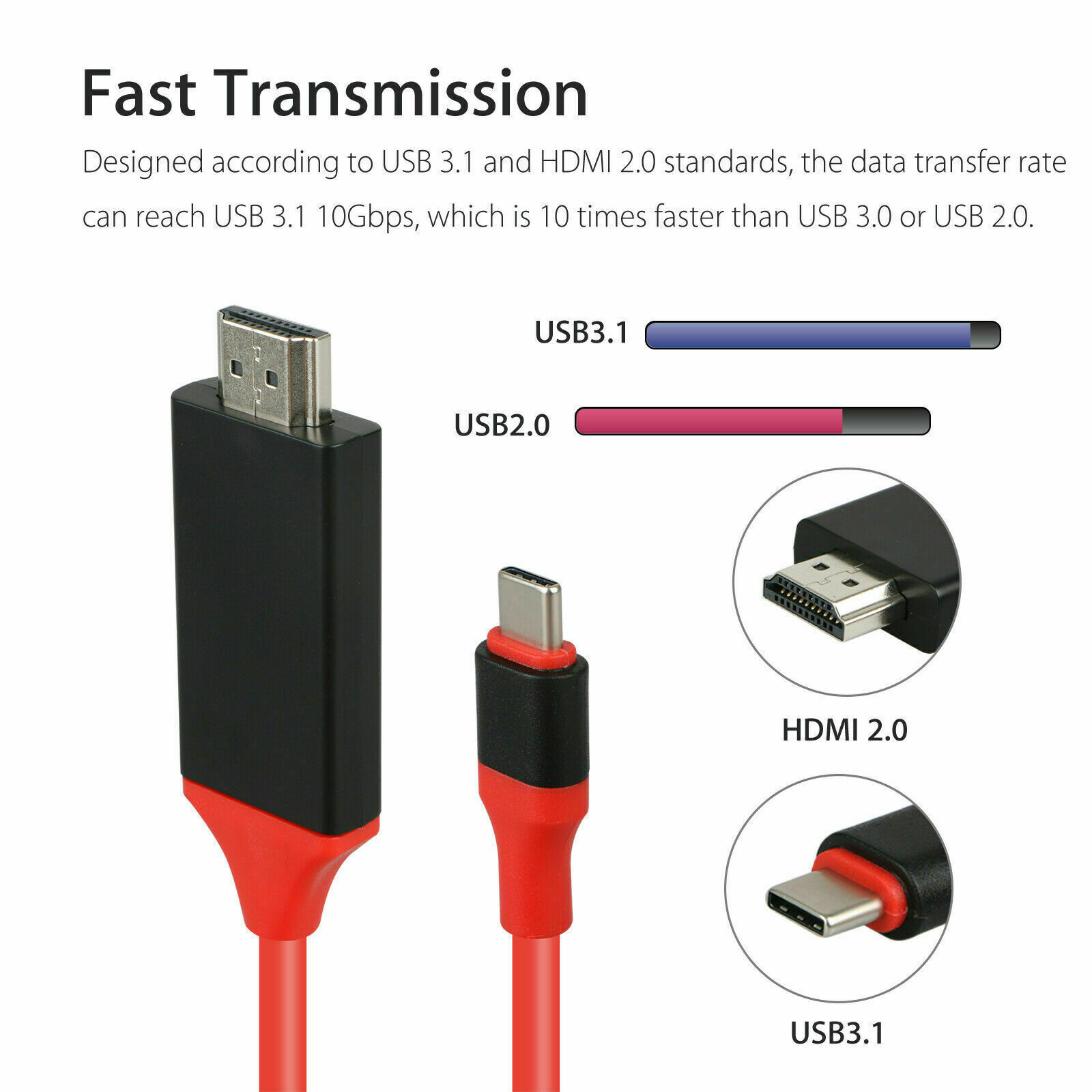 USB-C to HDMI TV Adapter for Android Phones