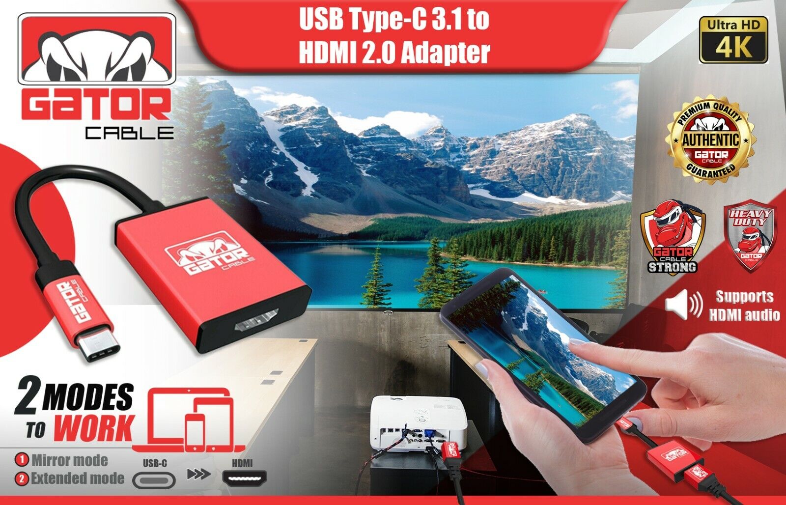 4K USB-C HDMI Adapter for Samsung & Mac
