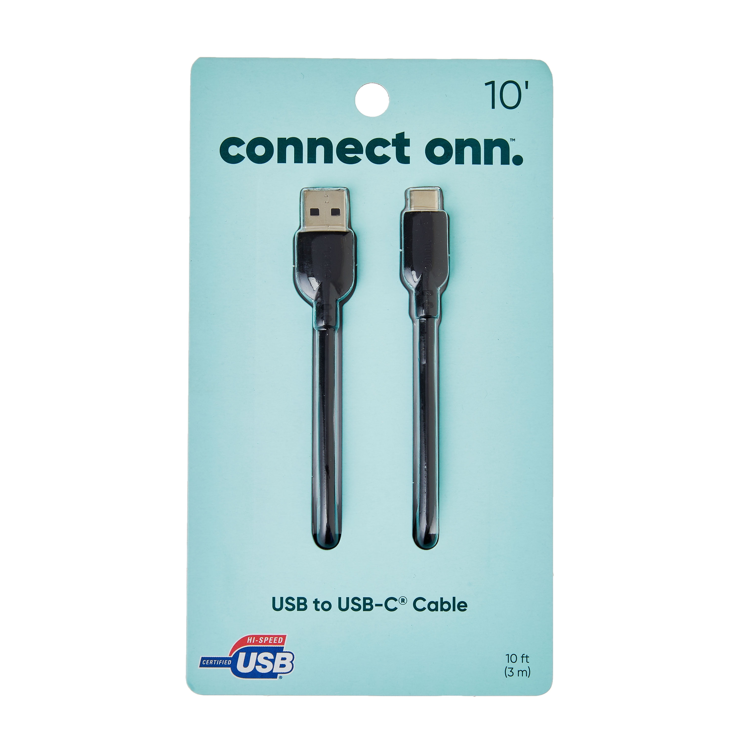 10ft USB to USB-C Cable - Black