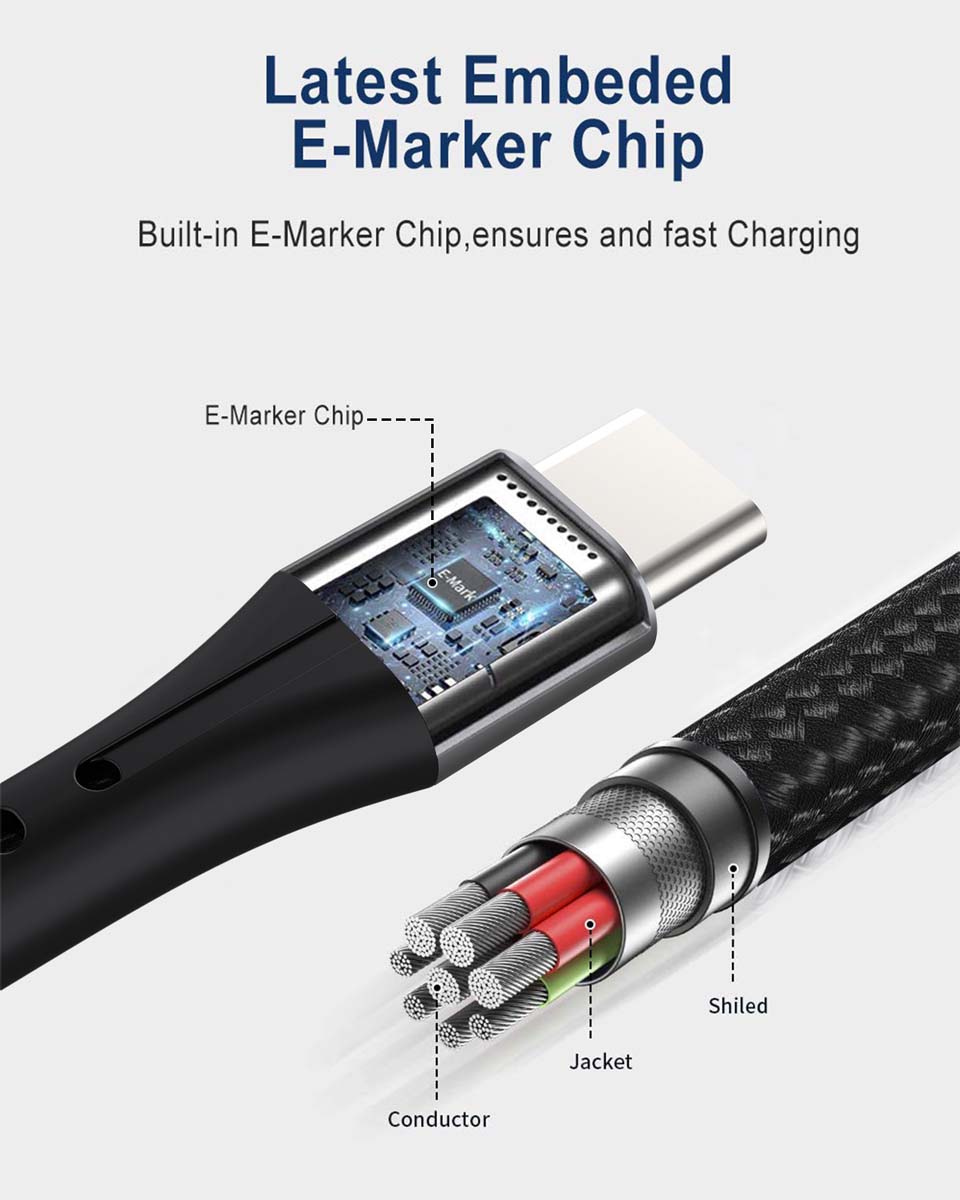 Njjex 6ft USB-C to USB-C Fast Charger Cable