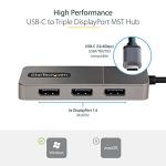 USB-C Triple DisplayPort Hub, 4K 60Hz