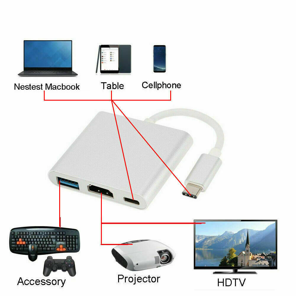 USB-C to HDMI Adapter for Phone/Tablet/HDTV