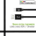10 ft Braided USB-C Cable for Samsung, LG, Motorola