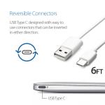 USB-C to USB-A Cable, 6.6 Feet White