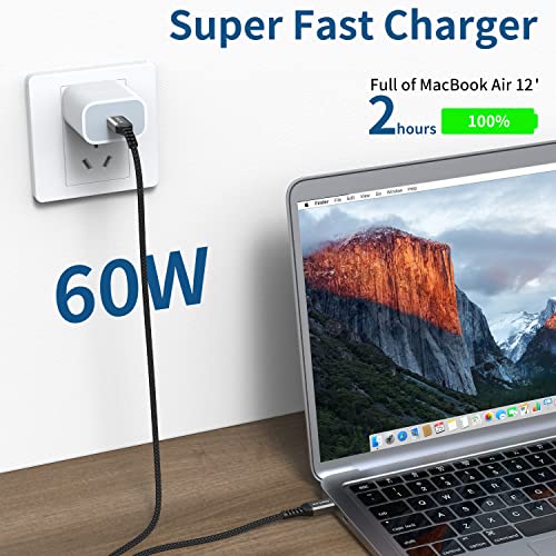 USB-C 60W Charger Cable (2-Pack 3.3ft)
