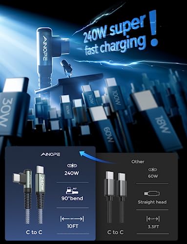 10ft USB-C to USB-C Fast Charging Cable