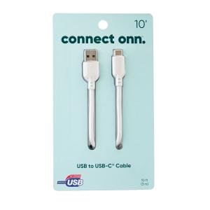 10-Foot USB to USB-C Cable - White