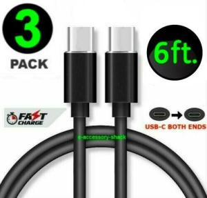 3 Pack 6FT Fast Charge USB-C to USB-C Cables
