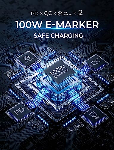 AINOPE 100W USB-C Cable 2-Pack - 6.6 ft