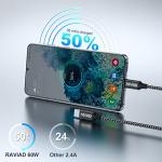 RAVIAD USB-C Fast Charging Cable 0.3M (2 Pack)
