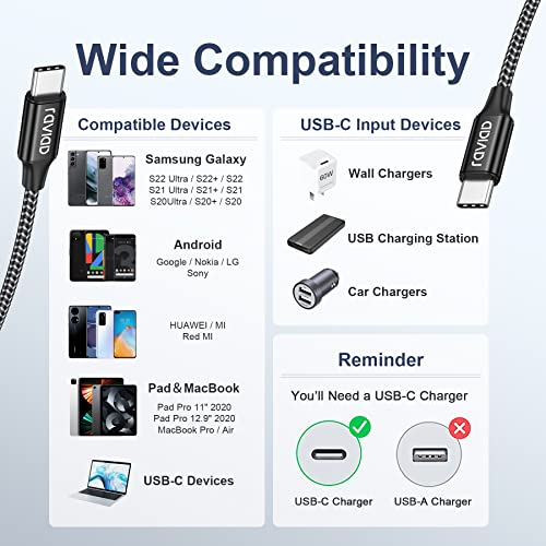 RAVIAD USB-C Fast Charging Cable - 2 Pack (30CM)