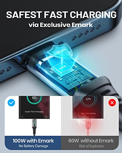 2-Pack 100W Fast Charging USB-C Cables