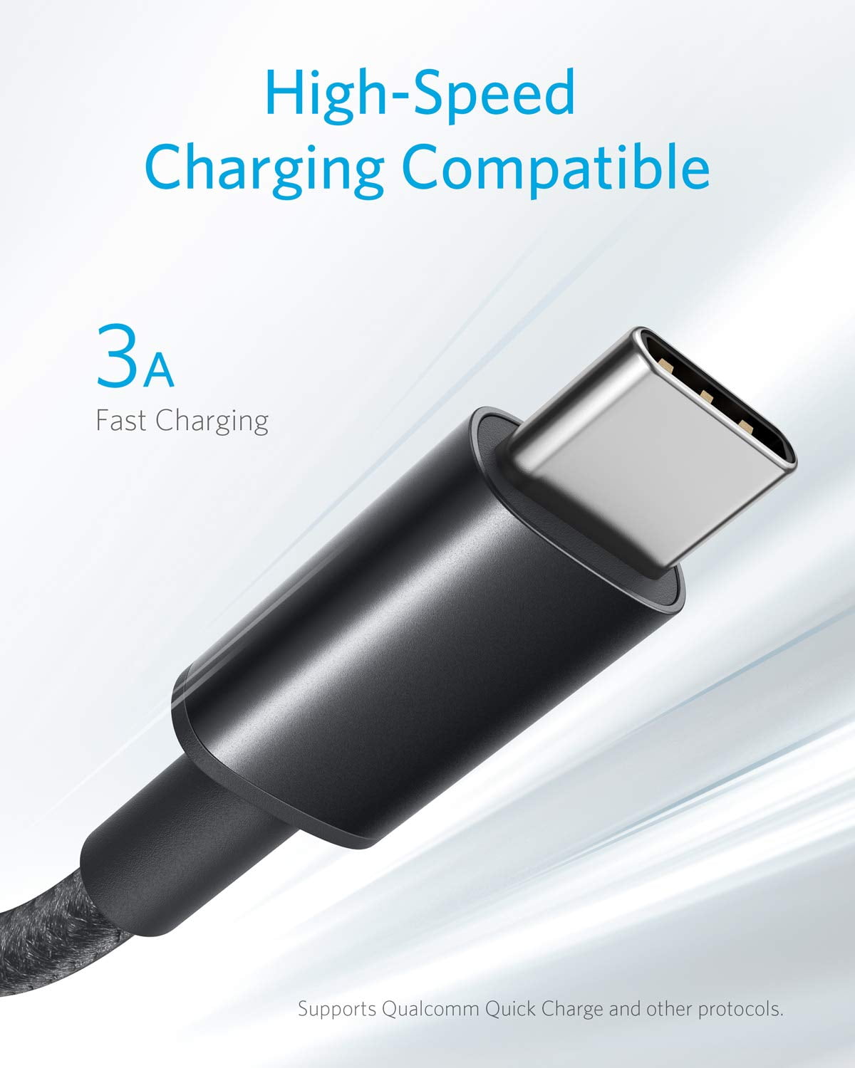 Anker 6ft Nylon USB-C to USB-A Cables (2-Pack)