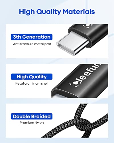 CLEEFUN 30CM USB-C Fast Charging Cables (2-Pack)