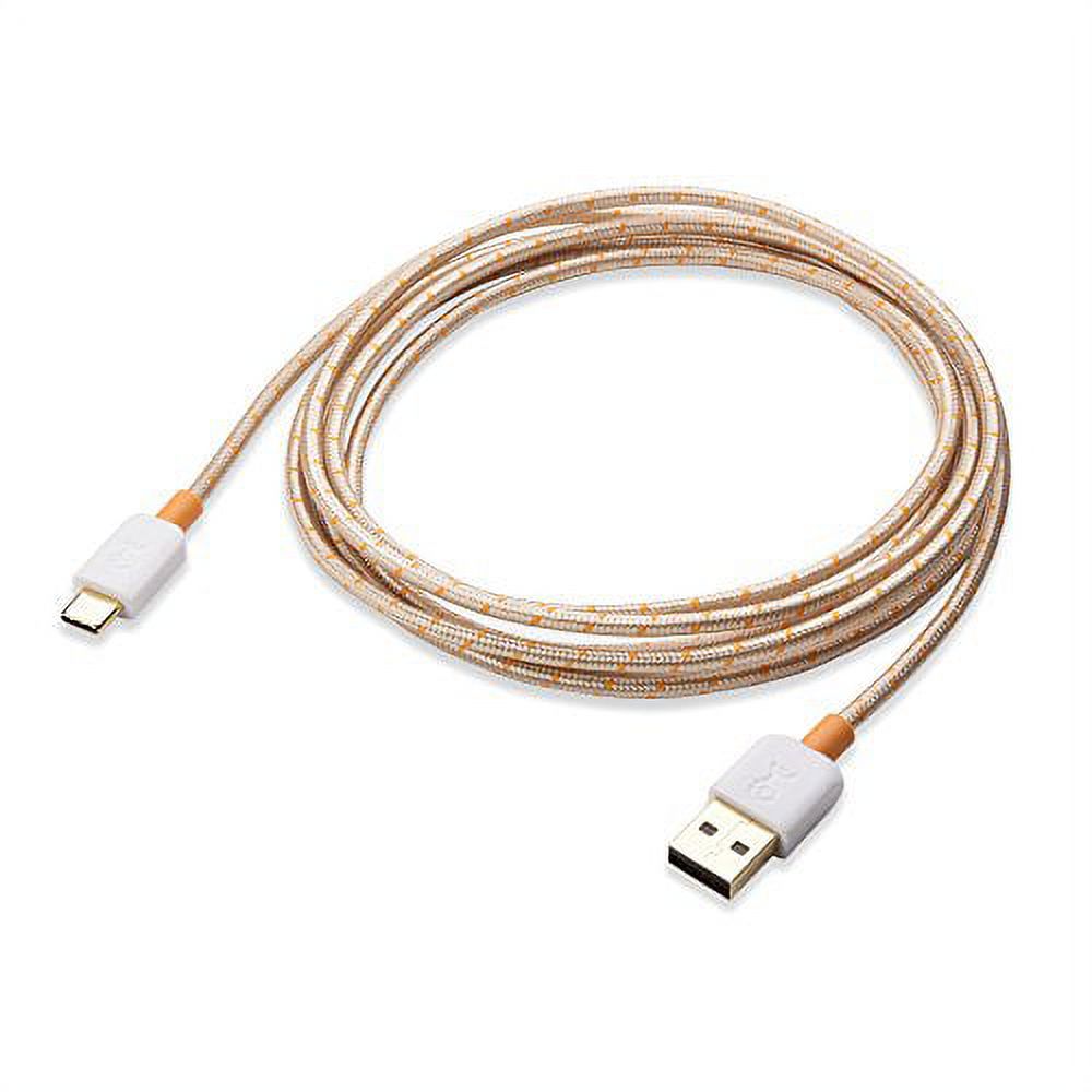 Gold braided USB-C to USB-A cables (2 pack)