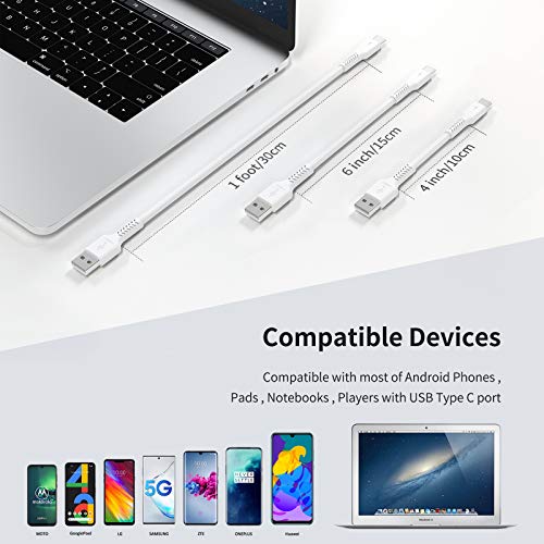 5-Pack 30cm USB-C Charging Cables 3A